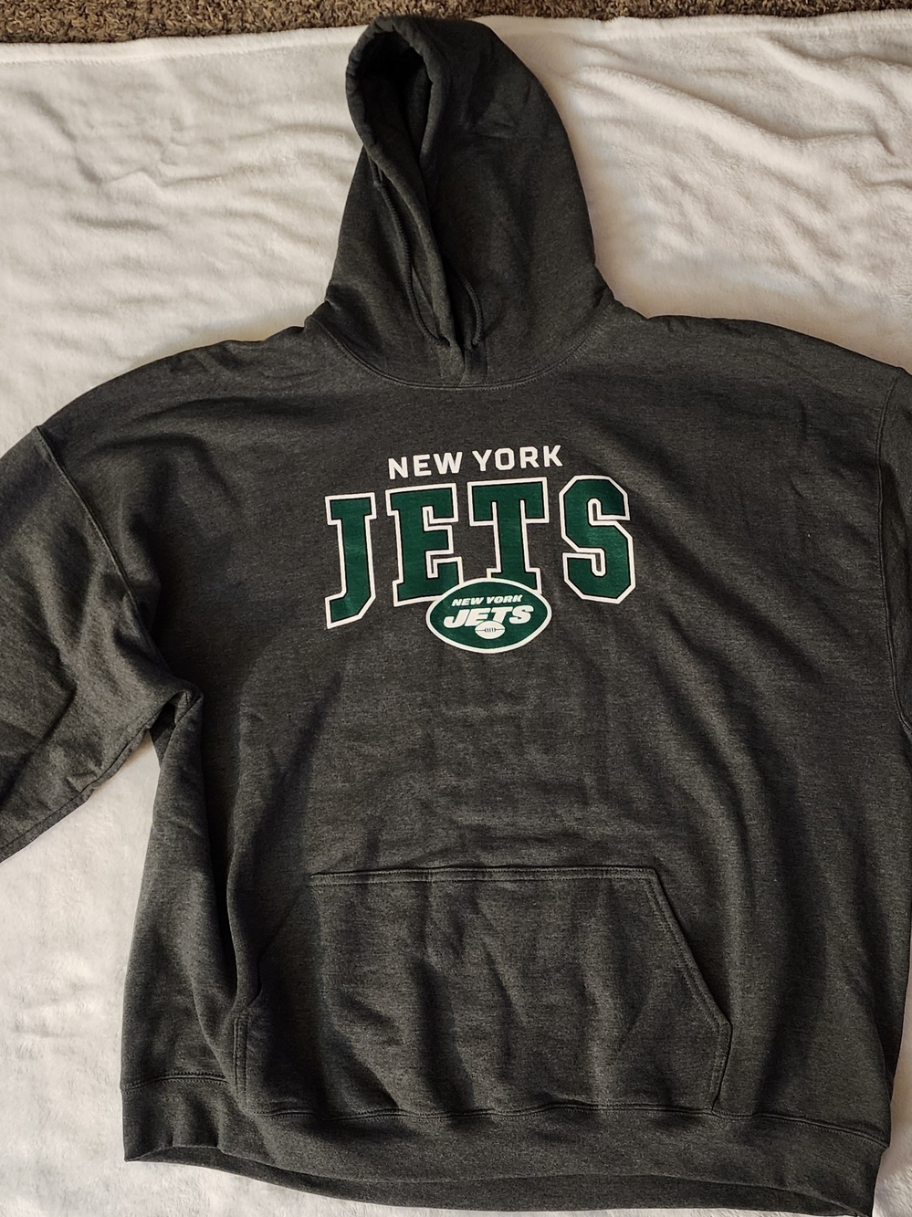 New York JETS Fanatics Branded Size 3XL Charcoal Gray/Green NFL Pullover Hoodie